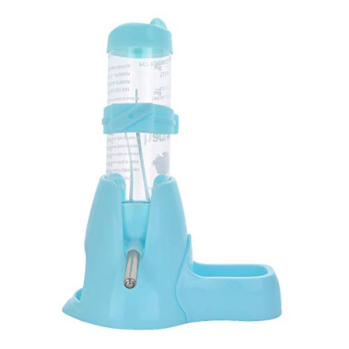 Guardians Hamster Water Bottle, Little Pet Automatic Drinking Bottle with Food Container Base Hut Hanging Water Feeding Bottles Auto Dispenser for Small Animals(125ml,Blue) - color: Blue, size: 125ml
