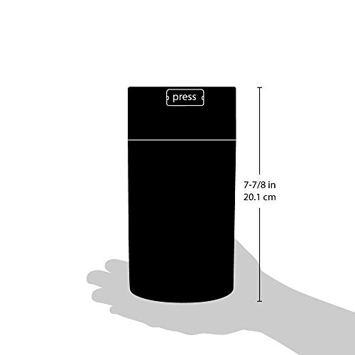 Pawvac 12 Ounce Vacuum Sealed Pet Food Storage Container; Black Cap & Body/Black Paws - color: Clear with Paws, size: TV4