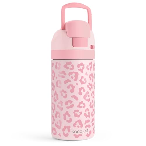 Leopard Skin Kids Insulated Stainless Steel Water Bottle 16 Oz, Travel Tumbler for School, Sports for Girls, Birthday, Back To School - color: Leopard Skin