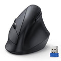 TECKNET Ergonomic Mouse, Vertical Wireless Mouse 2.4G, Computer Mouse with 6 Adjustable 4800 DPI, Quiet Clicks Optical Mice, USB A Receiver, 6 Buttons for Laptop, Desktop, PC - Black - color: Black