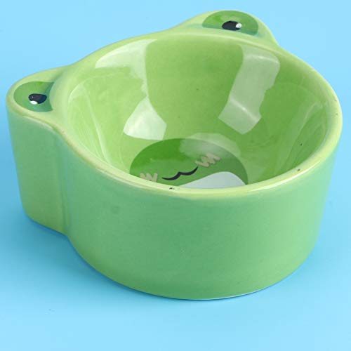 Valentine's Day Carnival xianshi Pet Food Bowl, Food Water Feeding Bowls Practical Pet Feeding Bowl, Ceramic Bowl Gerbils for Hamsters Pigeons (Frog)