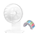 Hamster Wheel, Silent Running Exercise Wheel with Adjustable Stand for Hamster Guinea Pig Gerbil Hedgehog Small Animal Cage Accessories (Clear, 6.5inch) - size: 6.5inch