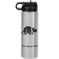 LaserGram Personalized 20oz Water Bottle, Rat (Stainless) | Engraved Gift, Vacuum Insulated Stainless Steel, Flip-Top Straw Lid, Laser Engraved With Your Name - color: Stainless Steel, size: 20 Ounces