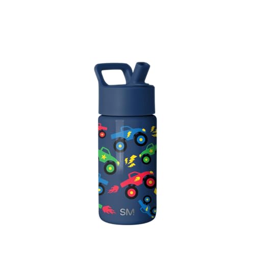 Simple Modern Kids Water Bottle & Toddler Cup | 14oz | Monster Truck | Insulated Stainless Steel Toddler Water Bottle, Kids Tumbler with Straw | Spill Proof for School Boys | Monster Truck Rally - color: -Monster Truck Rally, size: 14 Ounces