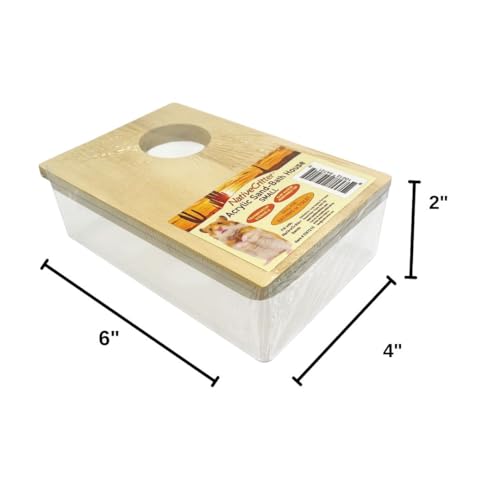 Exotic Nutrition Acrylic Sand Bath House - Fun & Unique Cage Accessory for Hamsters, Gerbils, Chinchillas, and Degus (Small) - size: Small