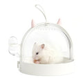 Mini&moe Hamster Travel Cage - Small Animal Carrier Cage with Water Bottle Small Portable Hamster Cage for Mice, Gerbils, Short Trips & Vet Visits - color: White