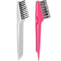 Yaomiao 2 Pcs Hair Brush Cleaner Tool 2-in-1, Pink and Gray Hairbrush Cleaner for Removing Hair Dust, Mini Comb for Removing Dirt, Home Salon Use - color: Pink, Gray
