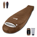 0 Degree Down Sleeping Bag for Adults,Cold Weather Backpacking | 650 Fill Power Down, 4-Season Use, Large Lightweight Compact Carry, Camping Hiking Backpacking - color: -8 Degree-Coffee