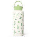 Cactus Gift for Women, Water Bottle Stainless Steel 32oz with Lid & Straw, Plants Lover Insulated Bottles Gifts for Girls Friends Teens Birthday Christmas - color: Cactus