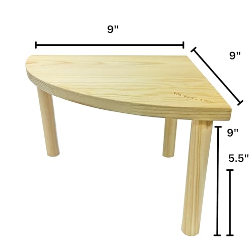 Exotic Nutrition Corner Riser Platform - Durable Wooden Platform for Small Animals Such as Hamsters, Degus, Gerbils, Rats and mice
