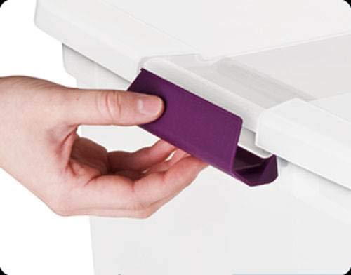 Sterilite 17511712 6 Quart Clearview Latch Storage Container with Plum Handles - size: 6 qt