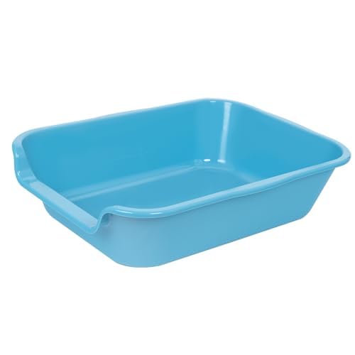 Extra Large Low Entry ABS Cat Litter Box, Blue, 20" L x 15.5" W, 1 Pack | Durable low entry litter box, non-stick, odor-free, ideal for seniors, kittens, rabbits, large cats and multi-pet homes. - color: Light Blue, size: Small (Pack of 2)