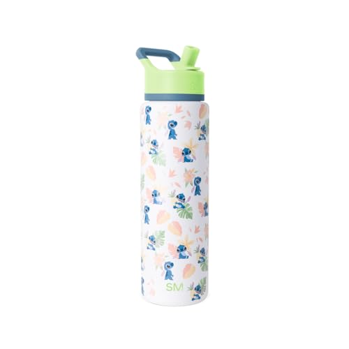 Simple Modern Disney Stitch Water Bottle with Straw | 30oz | Lilo & Stitch | Summit Stainless Steel Water Bottles, Insulated Metal Cup | Leak Proof for School, Gym, Travel, Sports | Stitch Paradise - color: -Disney: Stitch Paradise, style: 30oz Water Bott