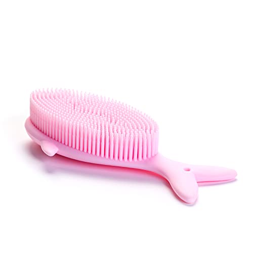 Premium Sensory Brushes for Kids or Autism,Soft Silicone Body Scrubber,2 in 1 Sensory Room Occupational Therapy,Silicone Loofah,Pets Shower Brush Bath Brush Shampoo Brush (4pcs(Whale)) - color: 4pcs(whale)