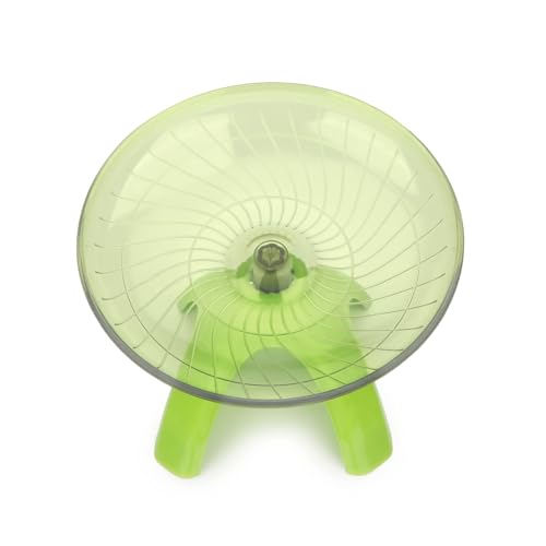 Hamster Wheel Flying Saucer Silent Exercise Wheel Running Wheel for Hamsters, Gerbils, Mice and Other Small Pets, Silent Hamster Running Wheel (Green) | Non-slip surface, smooth & quiet spinning, durable plastic, encourages healthy exercise, for dwarf ham