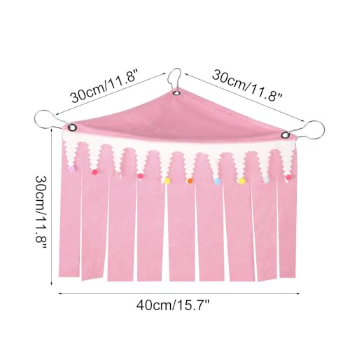 Guinea Pig Corner Hideout, Hanging Ferrets Habitat Hideaway, 3-Side Small Animal Hammock Toy for Hamsters, Squirrels, Chinchillas, Rabbits, Hedgehogs - color: pink