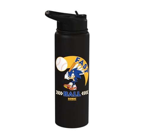 Sonic the Hedgehog - Sonic Fast Ball Stainless Steel Insulated Water Bottle - color: Black