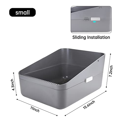 Sfozstra Small Cat Litter Box: Leak Resistant Durable Removable Tray | Cats Under 8 lbs / Anti Tracking Pedal / Easy Cleaning / Space Saving / Indoor Apartment Use