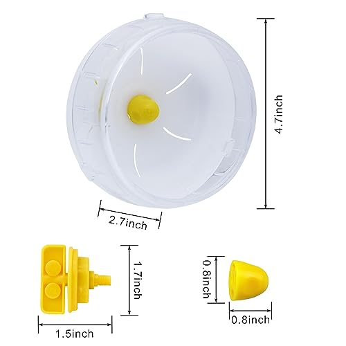 WishLotus Hamster Running Wheel, Silent Jogging Exercise Toy Hamsters Cage Accessory for Drawf Hamster Golden Silk Shih Tzu Bear (Clear) - color: Clear,12cm