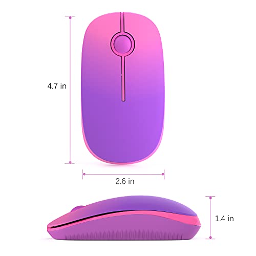 VssoPlor Wireless Mouse, 2.4G Slim Computer Laptop Mouse, Gradient Purple | Portable Mouse, Plug & Play USB Nano Receiver, Quiet Silent Optical Mice for Notebook, PC, Laptop, Computer, Windows, Mac - color: Gradient Purple