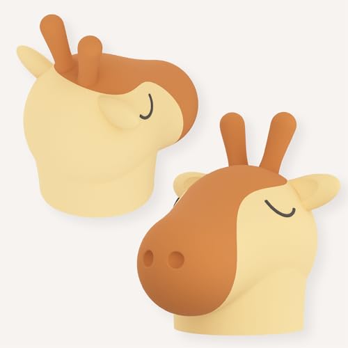 asobu Bestie Replacement Head for Insulated Water Bottle, Detachable Soft | Food-grade soft silicone, snap-on fit, collectible kids animal series, fits asobu Bestie 420ml bottle, BPA free - color: Giraffe Replacement Head