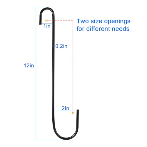 Vindar 3 Pack 12 Inches Bird Feeder Hook Extra Large S Hooks Heavy Duty Hooks Hangers for Tree Branch, Bird Feeder, Hummingbirds Feeders, Bird House, Office, Wind Chimes, Lanterns, Gardening Tools - color: 3 Pack 12 Inches