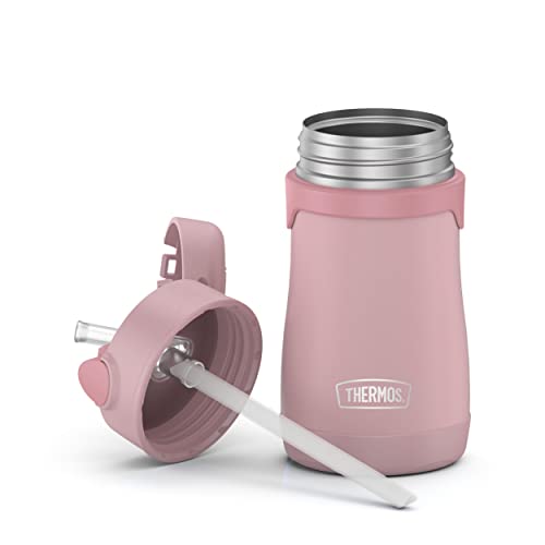 THERMOS BABY 10 ounce Stainless Steel Vacuum Insulated Straw Bottle, Rose - color: Rose, size: 10 Ounces