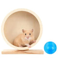 9 Inch Hamster Wooden Silent Exercise Running Wheel with Mini Running Ball | Small Animal Exercise Wheel Accessories,Wooden Exercise Wheels with Removable Track for Gerbils,Mice,Totoro