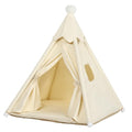 Standard Cat & Mini Dog Teepee Tent House (Int 20x20x20in/Ext 22x22x25in) | Pet Teepee House Indoor for Dogs & Cats Up to 10lbs, with Soft Cushion, Small Window, Cotton Canvas & Stable Frame - style: M/20x20x20in Standard Cats & Mini Dogs