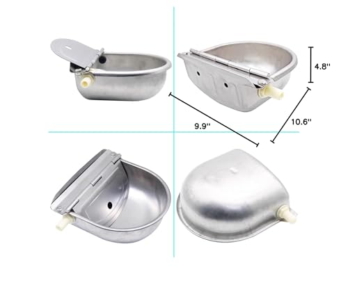Automatic Animal Water Bowl with Float Valve, 304 Stainless Steel Livestock Water Dispenser for Dog Horse Goat Pig Cow Livestock Water Bowl Kit Includ Pipe Hose, Quick Connecter, Expansion Bolt - size: Automatic Stainless Steel Waterer
