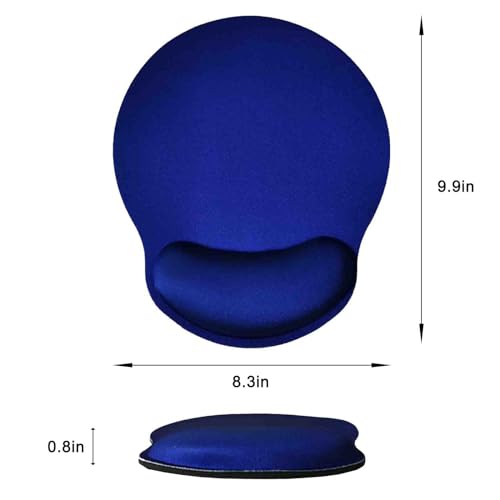 Mouse Pad with Wrist Support, Ergonomic Mouse Pad with Memory Foam Wrist Rest Cushion, Non-Slip Rubber Base Gaming Mice Pad for Home Office Computer Laptop, Blue - color: Blue