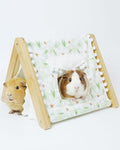 Guinea Pig Hideout No Bottom, Sturdy Bamboo Small Animal House with Window, Rabbit Bunny Tunnel, Easy to Assemble for Hamsters Bunny Rat Chinchillas Playing Hiding, Guinea Pig Cage Accessories, Green - color: Green