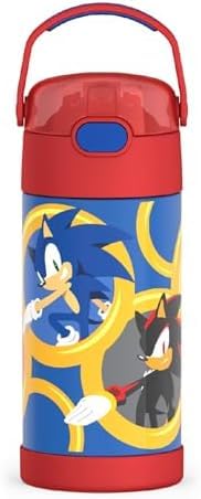 THERMOS FUNTAINER Water Bottle with Straw - 12 Ounce - Kids Stainless Steel Vacuum Insulated Water Bottle with Lid,Sonic the Hedgehog,(Pack of 6) - color: Sonic the Hedgehog, size: 12 Ounces (Pack of 6)