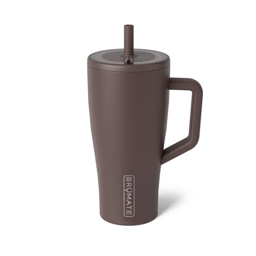 BrüMate Era 30 oz Tumbler with Handle & Straw | 100% Leakproof Insulated Water Bottle Tumbler with Lid & Flexible SoftSip Straw | Made of Stainless Steel | Cup Holder Friendly | 30oz (Java) - color: Java, size: 30oz
