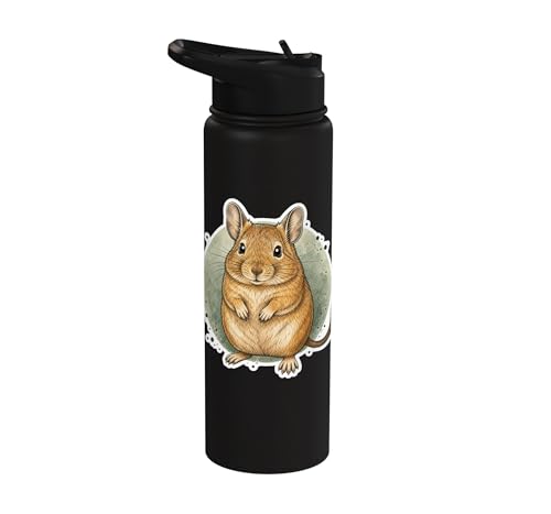 Degu Watercolor Circle Stainless Steel Insulated Water Bottle - color: Black
