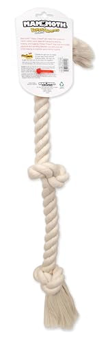 Flossy Chews 100-Percent Cotton White 3-Knot Rope Tug, Large, 25-Inch