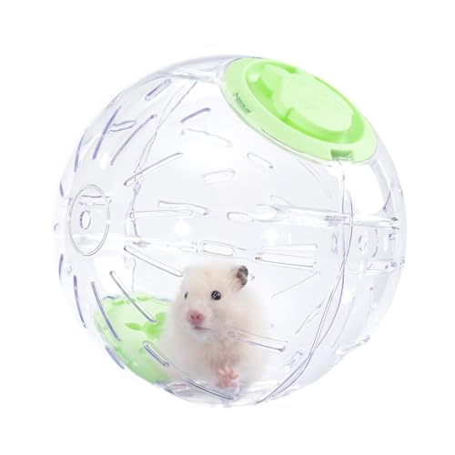 7.9 Inch Hamster Ball, Running Ball Toy, Transparent, Breathable, Promote Exercise Health, Reduce Stress, Easy to Clean, Hamster Accessory, for Syrian Dwarf Hamster, Gerbils, Mice, Small Pets, Green - color: Green