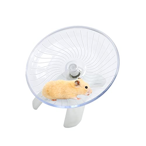 Litewoo Hamster Toys Wheel Exercise Flying Saucer,Silence Run Spinner, for Gerbil Rat Mouse Mice Hamster and Other Small Animal(White) - color: White