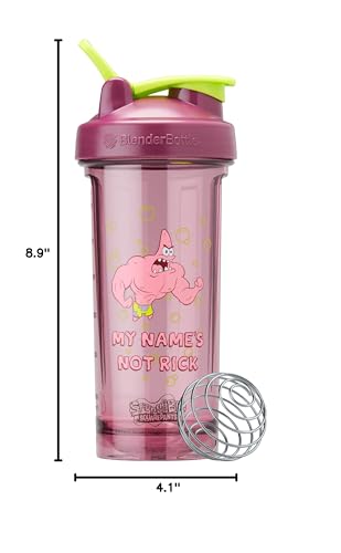 BlenderBottle SpongeBob ProSeries Tritan Shaker Bottle 28 oz Red - color: My Names Not Rick, style: Spongebob