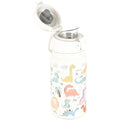 GOPPUS Kids Insulated Water Bottle 12oz, Leakproof Stainless Steel Thermos, BPA Free Double Wall Vacuum Insulated Bottle for School, Travel, Sports & Outdoor Activities, Boys Girls - color: White dinosaur