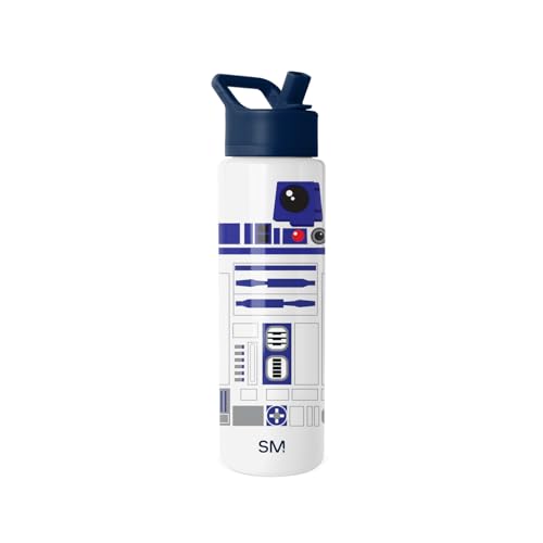 Simple Modern Star Wars Water Bottle with Straw | 30oz | R2D2 | Summit Stainless Steel Water Bottles, Insulated Metal Cup | Leak Proof for School, Gym, Travel, Sports | R2D2 - color: Star Wars: R2D2, style: 30oz Water Bottle