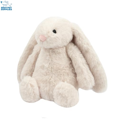 Best Pet Supplies Bunny Buddy Squeaky Plush Dog Toy - Beige, Medium | Soft Plush, Squeaks & Crinkles, Perfect for Moderate Chewers, Toss & Fetch Play, Stress & Anxiety Reliever, Ideal Gift Toy - color: Bunny (Beige), size: Large