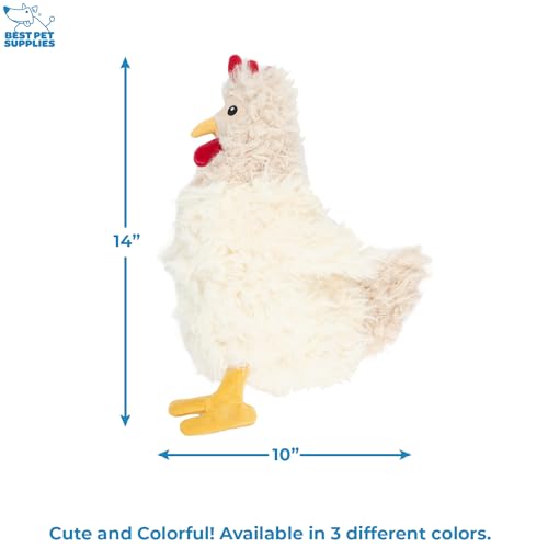 Best Pet Supplies Interactive Squeaky Dog Chew Toy, Ideal Dog Toys for Chewers, Small, Medium & Large Dogs, and Fetch Lovers - Crinkle Chicken (Brown, Beige, Wine Red), Large - color: Crinkle Chicken (Brown, Beige, Wine Red), size: Large