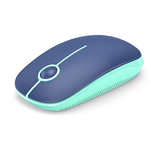 VssoPlor Wireless Mouse, 2.4G Slim Computer Laptop Mouse, Blue and Green | Portable Mouse, Plug & Play USB Nano Receiver, Quiet Silent Optical Mice for Notebook, PC, Laptop, Computer, Windows, Mac - color: Blue and Green