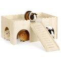 1 Set Guinea Pig Hideout, Upgraded Wooden Guinea Pigs Castle with Stairs 14.96*9.84 Inches Detachable Guineas Pig House with Stair Large Guineas Piggy Castle for Hamsters and Chinchilla Small Animals
