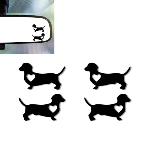 2Pcs Dachshund Vinyl Sticker and Decal Car Rearview Mirrors Window Decor | Dachshund Car Accessories Cute Stickers for Bathroom Decal,Computers,Water Bottle Decal Gifts for Women,Men - color: Dachshund