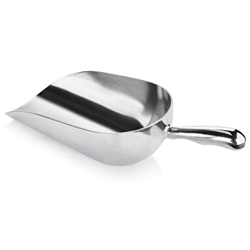 New Star Foodservice 34608 One-Piece Cast Aluminum Round Bottom Bar Ice Flour Utility Scoop, 85-Ounce, Silver (Hand Wash Only) - size: 85-Ounce