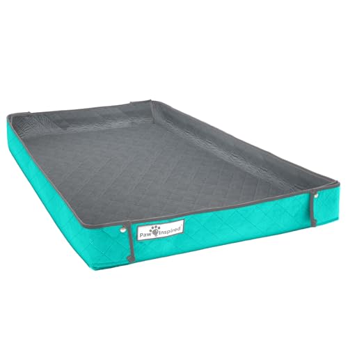 Paw Inspired Reversible Critter Box, C&C 2x4 (12-Inch Grids), Gray/Green | Washable Fleece Cage Liner, Raised Sides, Bedding for Guinea Pigs Rabbits, Hamsters, Small Animals, Edge Protected Pee Pads - color: Gray/Green, size: C&C 2x4 (14" Grids)