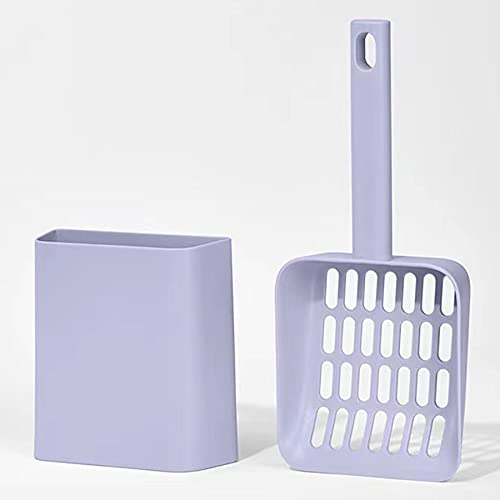 Kitty Litter Scoop, Cat Litter Scooper with Caddy, with Holder to Store cat Pooper Scooper After use, Sturdy ABS Material, Romantic and Cute Purple.… - color: S-Purple