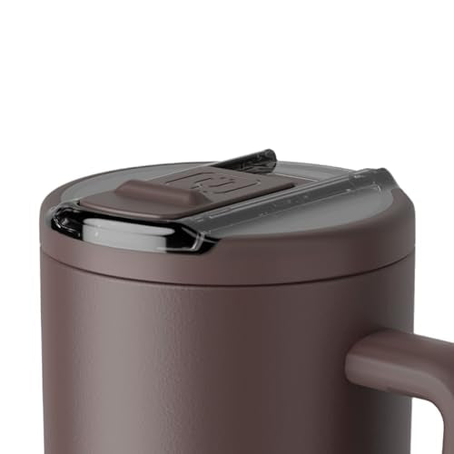 BrüMate Era Flip 30oz Tumbler with 100% Leakproof Covered Straw Lid | Hygienic Covered Straw | Insulated Stainless Steel Water Bottle with Handle | Cup Holder Friendly | BPA-Free (Java) - color: Java, size: 30 Ounces